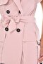 Mono Collar Windbreaker Flap Pocket Epaulets Self Belted Double Breasted Powder Color Vest - 6