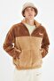 Camel Unisex Oversize/Geniş Kesim Renk Blok Sıcak Tutan Peluş Sweatshirt TMNAW22SW1477 - 9