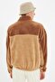Camel Unisex Oversize/Geniş Kesim Renk Blok Sıcak Tutan Peluş Sweatshirt TMNAW22SW1477 - 12