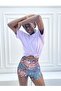 Orange Mixed Pattern Digital Printed Mini Sports Shorts