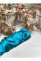 Women's Petrol Blue Satin Gather Crown - 2