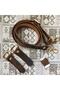 Genuine Leather Bag Handle with Gold Color Accessories (140 CM) - Crazy Tan Color - 3