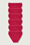 Women's Red 6 Pack Bikini Panties Premium Fabric 100% Cotton Standard Size (6pcs) - 2