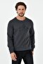 Men's Comfort Printed Crew Neck Basic Anthracite Sweatshirt