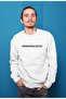 White Oversize Crew Neck Digital Printed Unisex Sweatshirt
