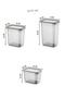 Set of 15 Peggy Rectangular Storage Containers with White Screen Printing Label 5x(1500-1150-800 Ml) Anthracite - 10