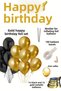 Gold Happy Birthday Foil Set Black Gold Balloon Party Birthday Decoration Set - 2