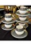 Zeugma Model Golden Porcelain Coffee Cup Set for 6 People 90 ml (Rsy205) - 6
