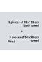 6-Piece Towel Set (3 Pieces 90X150 cm Bath Towels + 3 Pieces 50X90 cm Head Towels) - 3