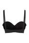 Black Micro Lace Detailed Covered Unpadded Strapless Knitted Bra Thmaw26Su00005 - 9