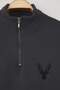 Antrasit Regular/Normal Kesim Dik Yaka Fermuarlı Pamuklu Geyik Nakış Sweatshirt TMNAW24SW00041 - 7