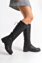 Black Women's Back-Strapped Knee-High Feminine Boots 1071000 - 4