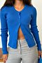 Indigo Button Long Sleeve Knitwear Cardigan Sh209 - 4