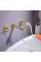 Bathroom Sink Faucet Built-In Matte Gold Set of 3 New Imported with 7 Year Warranty + Recessed Installation Included - 3