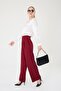 Women's Burgundy High Waist Palazzo Pants - 2