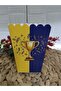 Yellow Navy Blue Cardboard Popcorn Corn Chips Box 8 Pieces - 2