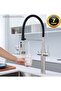 Kitchen Sink Faucet with Dual Flow Water Purification Outlet, Spiral and Spout, Nickel, 7 Year Warranty, Imported
