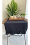 Aura Cotton Stain-Resistant Navy Blue Ruffled Runner - 2