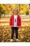 Red Coral Colored Girl's Cardigan - Hooded, Zippered, Long Sleeve and Pocket