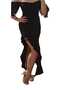 WOMEN'S ETHNIC RUFFLED ONE-LEG SLIT LONG MERMAID MODEL RUFFLED MAXI GOTHIC-STYLE SKIRT - 6