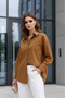 Milky Brown 96% Cotton Flexible Poplin Women's Shirt 1163