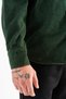 Men's Corded Fabric Velvet Shirt Comfortable Fit Single Pocket Khaki - 8