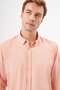 Men's Orange Trend Striped Panel Buttoned Lapel Regular Fit Shirt - 3