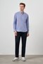 Men's Blue Cotton Plaid Buttoned Collar Regular Fit Shirt - 4