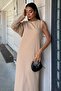 Beige Aethra One Sleeve Long Dress 2693-8 R10-D-K4 - 2
