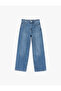 Cotton Loose Fit Button Pocket Detailed Baggy Jean Trousers - Baggy Jeans - 4