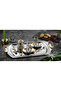 Amor Tea Set Gold 40 Pieces / 12 Persons (Steel Round Sugar Bowl and Cups Are Sent Without Decoration) - 2