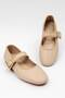 Daily Beige Women's Ballerinas Oval Toe Buckle Simple Belt Short Heeled Home Work Office Light Shoes 210 - 8