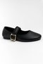Daily Women's Black Ballerina Single Strap Elastic Buckle No Sound Orthopedic Lightweight Home Work Shoes 108 - 7
