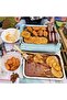BBQ Tools Disposable Rectangular Smokeless Grill Outdoor Barbecue Oven with Non-Stick Outer Shell - 4
