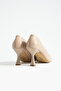 Beige Matte Vegan Leather 7cm Thin Heeled Memory Pad Pointed Toe Daily Office Evening Dress Stiletto - 6