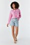 Bow Tie Crop Shirt Pink