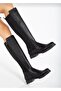 Women's Black Diver Fabric Knee-High Boots 1975000 - 3