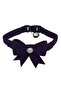 Velvet Bell Ribbon Cat Collar Purple - 2