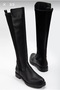 Women's Black Diver Fabric Knee-High Boots 1975000 - 4