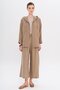 Hooded Loose Modal Double Suit Kamel 9294-Tk