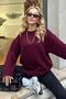 Burgundy Crew Neck Oversize Knitwear Sweater Sh173 - 3