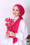 حجاب شال قطن ممشط فوشيا - 3