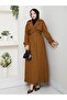 Double-Breasted Collared Belted Full-Length Modest Trench Coat RC1403056 - 8