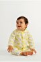 Yellow Comfortable Fabric Double Baby Set with Front Snaps and Ribbed Fabric - 2