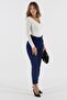 Cobalt Blue High Waist Women's Fabric Trousers Sh192 - 3
