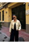 Women's Denim Jacket with Chest Pockets and Pleated Back