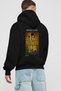 Gustav Klimt the Kiss Back Printed Black Hoodie Oversized Hooded Sweatshirt Men Women