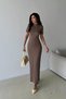 Fitted Rib Knitwear Dress Dnv-000037 - 3