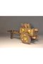 Handmade Antique Wooden Cart and Coaster Set - 6