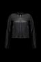 Women's Black Plain Leather Jacket - 4